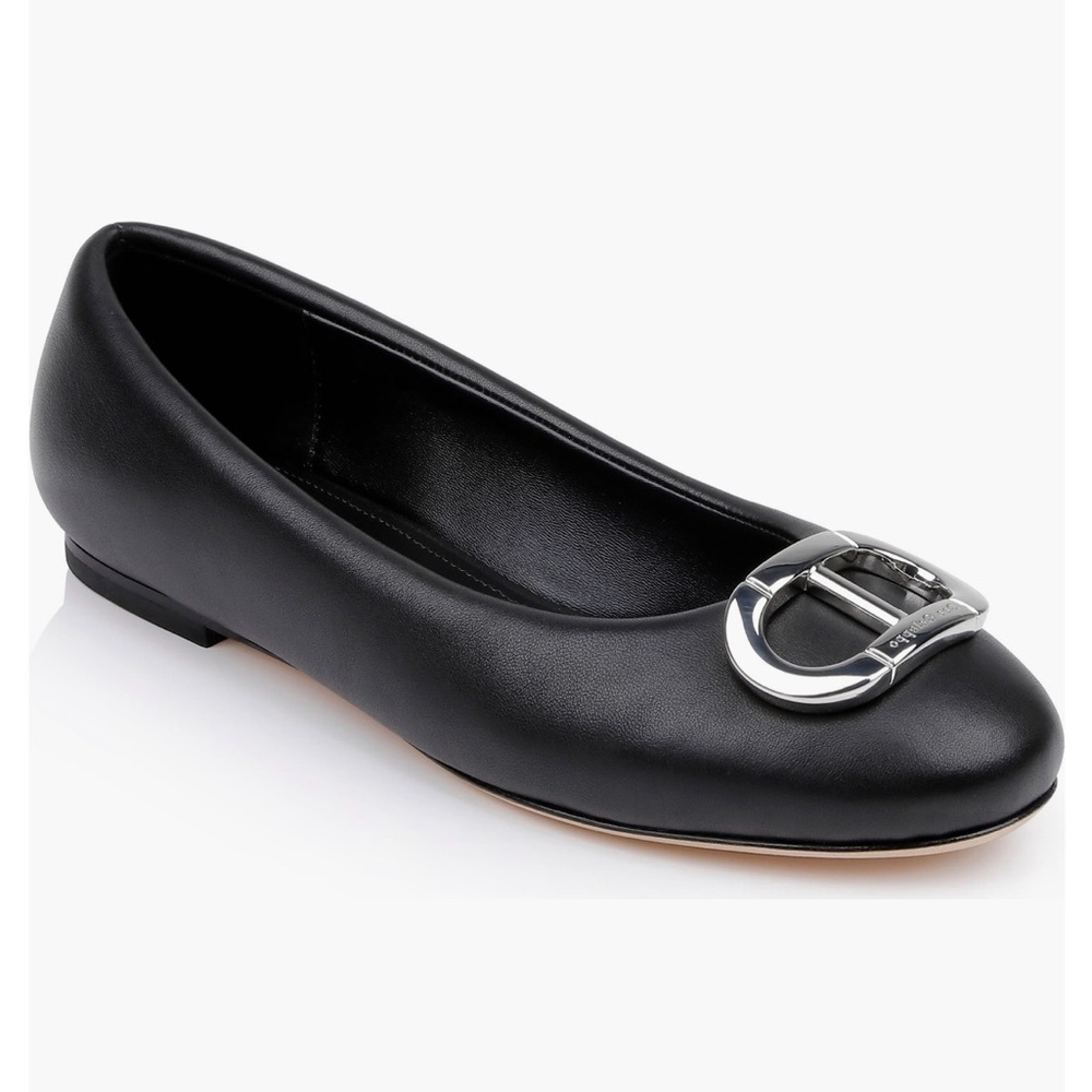 Dee Ocleppo Black Leather Prague Flat Size 8.5